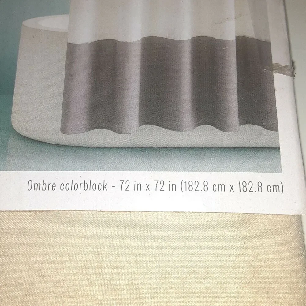 Room Essentials Shower Curtain Ombre Block New